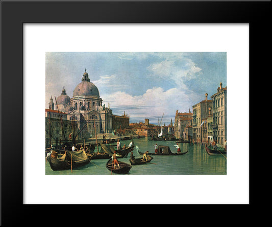 The Grand Canal At The Salute Church 20x24 Black Modern Wood Framed Art Print Poster by Canaletto