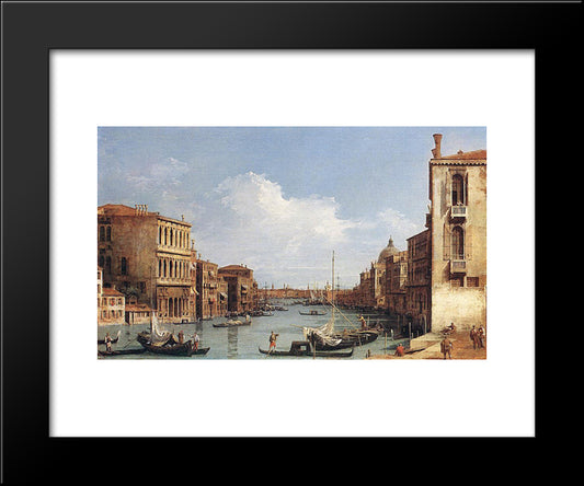 The Grand Canal From Campo San Vio Towards The Bacino 20x24 Black Modern Wood Framed Art Print Poster by Canaletto