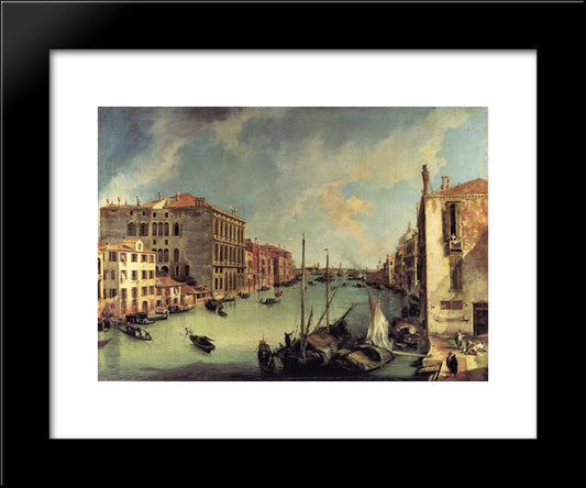 The Grand Canal From The Campo San Vio, Venice 20x24 Black Modern Wood Framed Art Print Poster by Canaletto