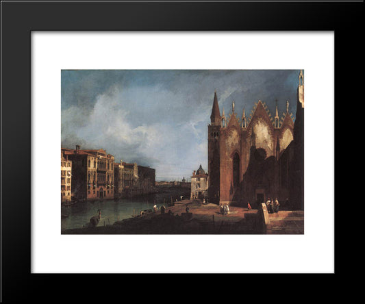 The Grand Canal Near San Maria Della Carita 20x24 Black Modern Wood Framed Art Print Poster by Canaletto