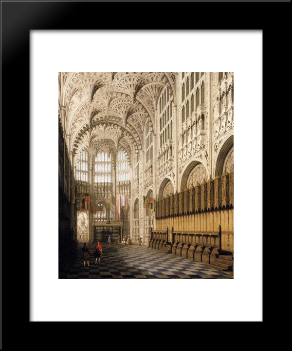 The Interior Of Henry Vii Chapel In Westminster Abbey 20x24 Black Modern Wood Framed Art Print Poster by Canaletto