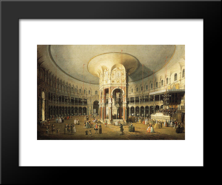 The Interior Of The Rotunda, Ranelagh Gardens 20x24 Black Modern Wood Framed Art Print Poster by Canaletto