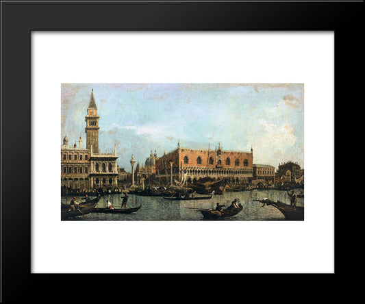 The Molo And The Piazzetta San Marco, Venice 20x24 Black Modern Wood Framed Art Print Poster by Canaletto