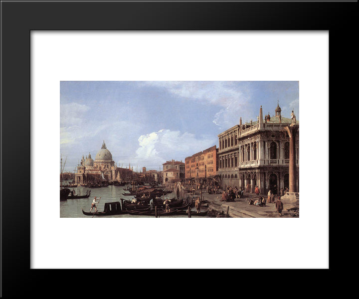 The Molo Looking West 20x24 Black Modern Wood Framed Art Print Poster by Canaletto