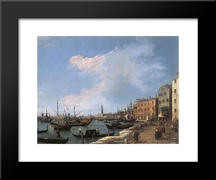 The Riva Degli Schiavoni 20x24 Black Modern Wood Framed Art Print Poster by Canaletto