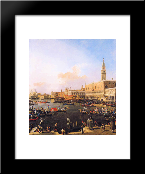 Venice, Bacino Di San Marco On Ascension Day 20x24 Black Modern Wood Framed Art Print Poster by Canaletto