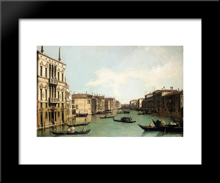 Venice The Grand Canal, Looking North East From Palazzo Balbi To The Rialto Bridge 20x24 Black Modern Wood Framed Art Print Poster by Canaletto