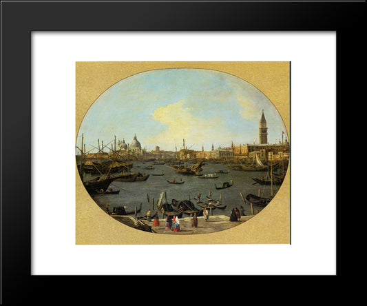 Venice Viewed From The San Giorgio Maggiore 20x24 Black Modern Wood Framed Art Print Poster by Canaletto