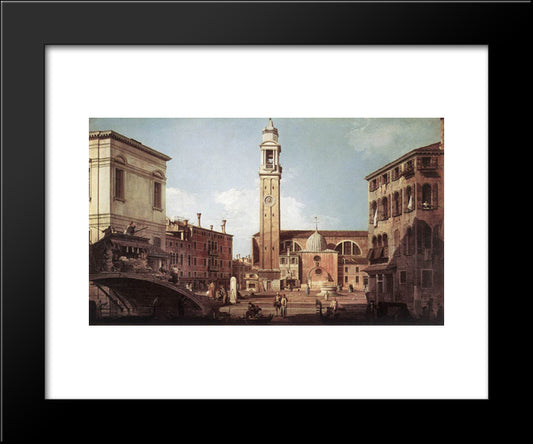 View Of Campo Santi Apostoli 20x24 Black Modern Wood Framed Art Print Poster by Canaletto