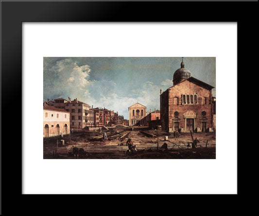 View Of San Giuseppe Di Castello 20x24 Black Modern Wood Framed Art Print Poster by Canaletto