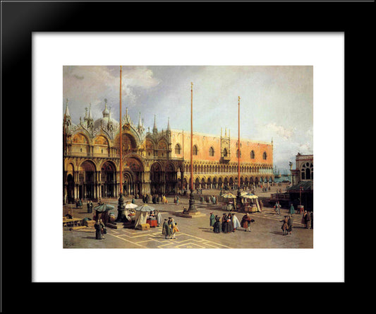 View Of The Church And The Doge S Palace From The Procuratie Vecchie 20x24 Black Modern Wood Framed Art Print Poster by Canaletto