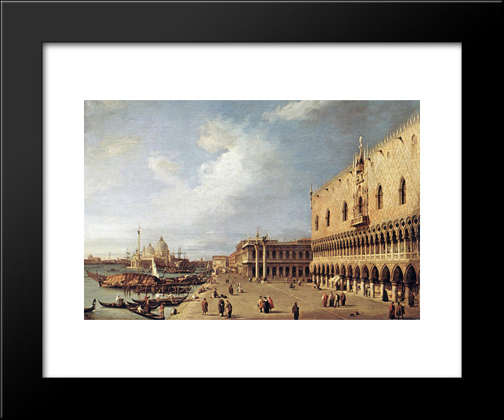 View Of The Ducal Palace 20x24 Black Modern Wood Framed Art Print Poster by Canaletto