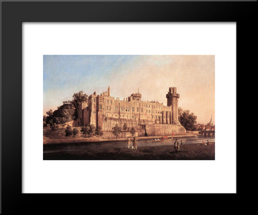 Warwick Castle 20x24 Black Modern Wood Framed Art Print Poster by Canaletto