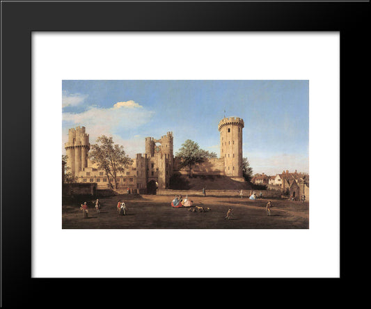 Warwick Castle The East Front 20x24 Black Modern Wood Framed Art Print Poster by Canaletto