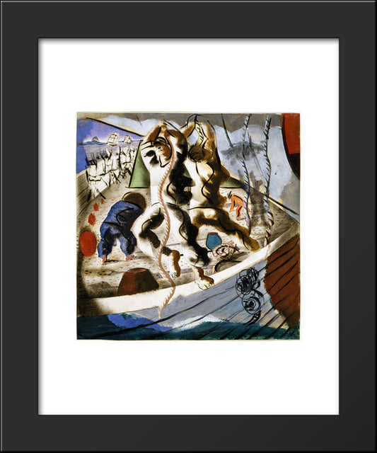 A Descoberta Da Terra 20x24 Black Modern Wood Framed Art Print Poster by Portinari, Candido