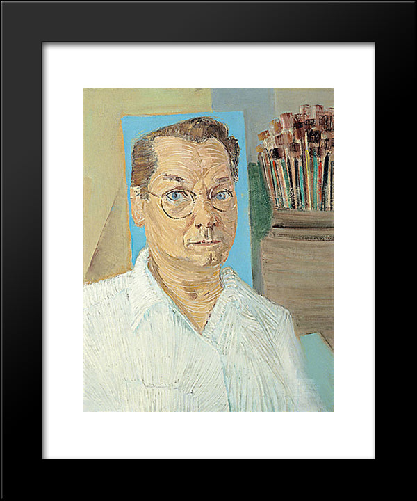 Auto - Retrato 20x24 Black Modern Wood Framed Art Print Poster by Portinari, Candido