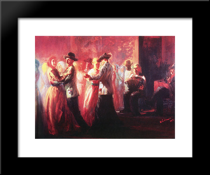 Baile Na Roca 20x24 Black Modern Wood Framed Art Print Poster by Portinari, Candido