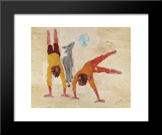 Boys Playing 20x24 Black Modern Wood Framed Art Print Poster by Portinari, Candido