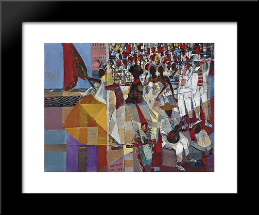 Carnaval 20x24 Black Modern Wood Framed Art Print Poster by Portinari, Candido