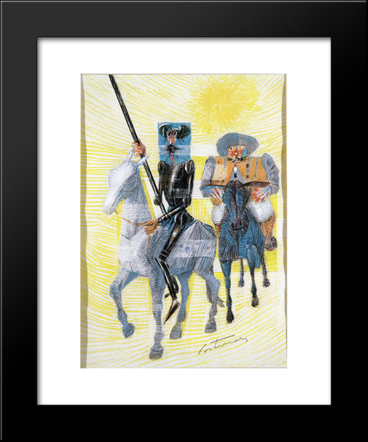 Dom Quixote E Sancho Panca Saindo Para Suas Aventuras 20x24 Black Modern Wood Framed Art Print Poster by Portinari, Candido