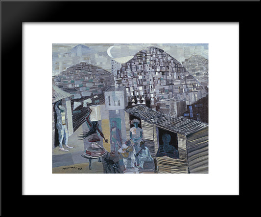 Favelas 20x24 Black Modern Wood Framed Art Print Poster by Portinari, Candido