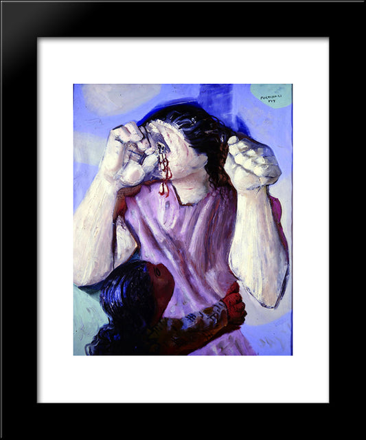 Mulher Chorando 20x24 Black Modern Wood Framed Art Print Poster by Portinari, Candido