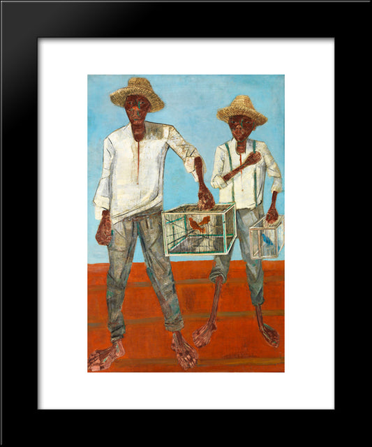 O Vendedor De Passarinhos 20x24 Black Modern Wood Framed Art Print Poster by Portinari, Candido