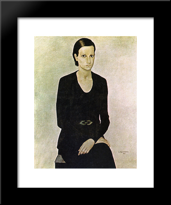 Retrato De Maria 20x24 Black Modern Wood Framed Art Print Poster by Portinari, Candido