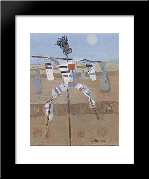 Scarecrow 20x24 Black Modern Wood Framed Art Print Poster by Portinari, Candido