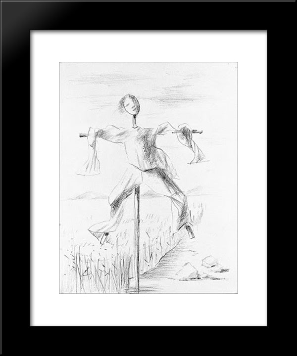 Scarecrow 20x24 Black Modern Wood Framed Art Print Poster by Portinari, Candido