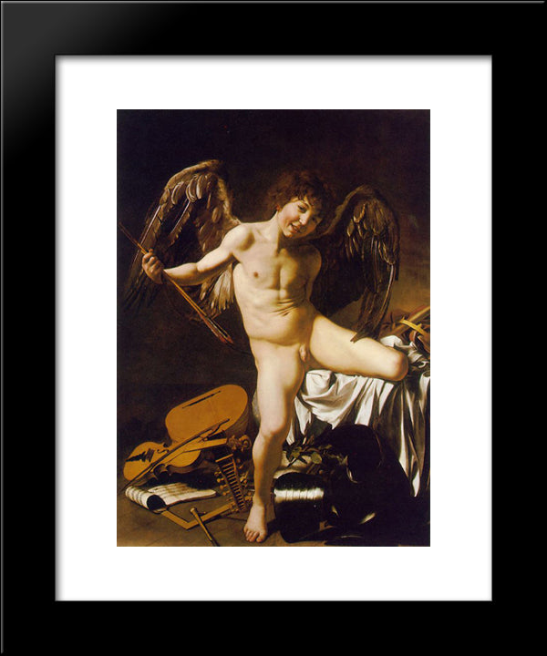 Amor Victorious 20x24 Black Modern Wood Framed Art Print Poster by Caravaggio