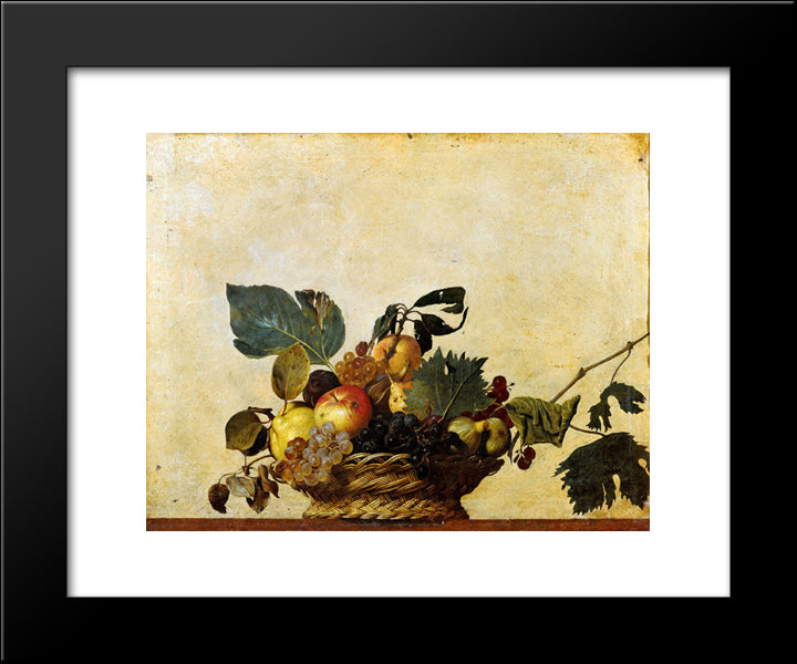 Basket Of Fruit 20x24 Black Modern Wood Framed Art Print Poster by Caravaggio