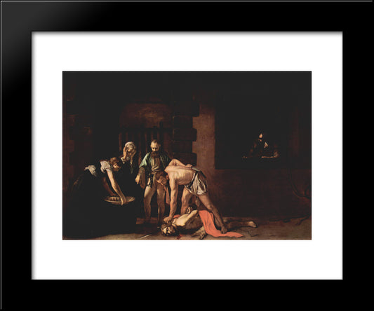 Beheading Of Saint John The Baptist 20x24 Black Modern Wood Framed Art Print Poster by Caravaggio