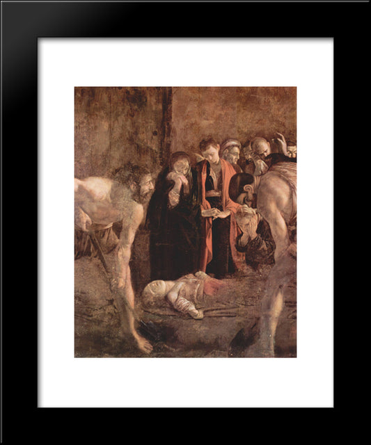 Burial Of Saint Lucy 20x24 Black Modern Wood Framed Art Print Poster by Caravaggio