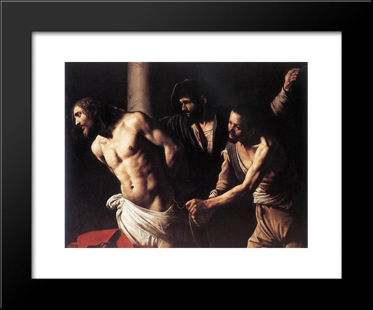 Christ At The Column 20x24 Black Modern Wood Framed Art Print Poster by Caravaggio