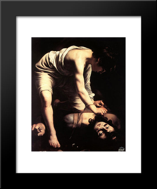 David And Goliath 20x24 Black Modern Wood Framed Art Print Poster by Caravaggio