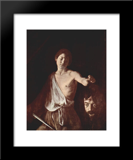 David With The Head Of Goliath 20x24 Black Modern Wood Framed Art Print Poster by Caravaggio