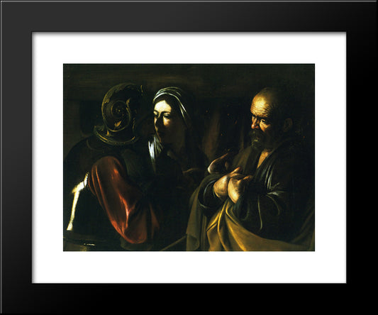 Denial Of Saint Peter 20x24 Black Modern Wood Framed Art Print Poster by Caravaggio