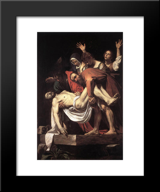 Entombment 20x24 Black Modern Wood Framed Art Print Poster by Caravaggio