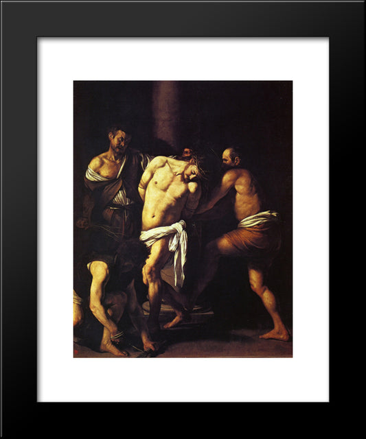 Flagellation Of Christ 20x24 Black Modern Wood Framed Art Print Poster by Caravaggio