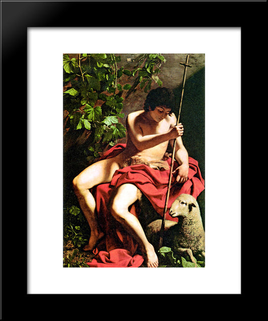 John The Baptist 20x24 Black Modern Wood Framed Art Print Poster by Caravaggio