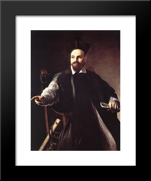 Portrait Of Maffeo Barberini 20x24 Black Modern Wood Framed Art Print Poster by Caravaggio