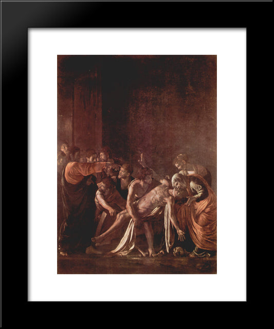 Resurrection Of Lazarus 20x24 Black Modern Wood Framed Art Print Poster by Caravaggio