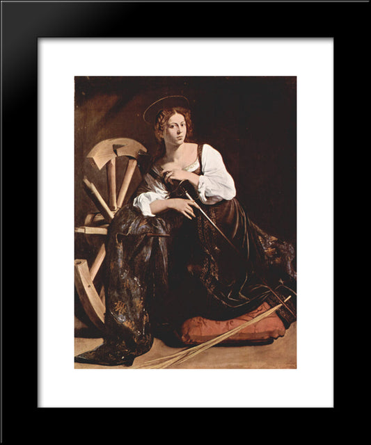 Saint Catherine Of Alexandria 20x24 Black Modern Wood Framed Art Print Poster by Caravaggio