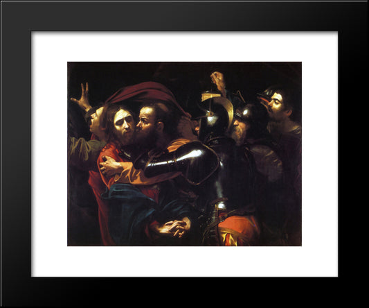 Taking Of Christ 20x24 Black Modern Wood Framed Art Print Poster by Caravaggio