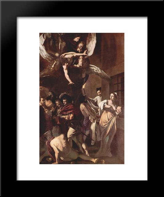 The Seven Works Of Mercy 20x24 Black Modern Wood Framed Art Print Poster by Caravaggio