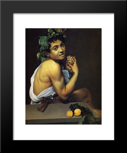 Young Sick Bacchus 20x24 Black Modern Wood Framed Art Print Poster by Caravaggio