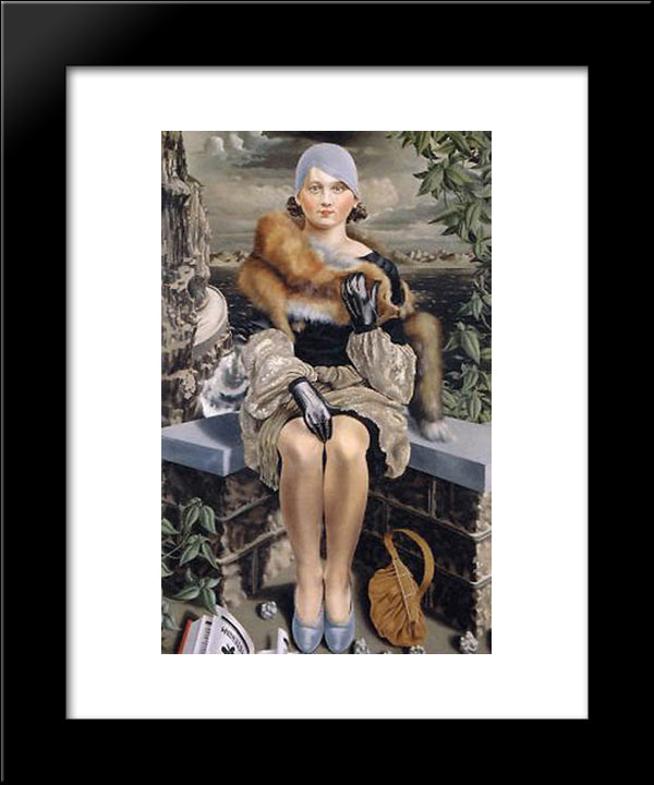 Portrait Of A Lady 20x24 Black Modern Wood Framed Art Print Poster by Willink, Carel