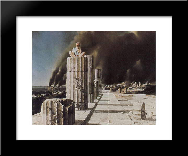 Simeon The Stylite 20x24 Black Modern Wood Framed Art Print Poster by Willink, Carel