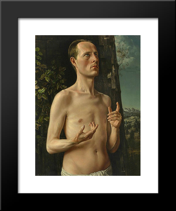 St. John The Baptist (Self - Portrait) 20x24 Black Modern Wood Framed Art Print Poster by Willink, Carel